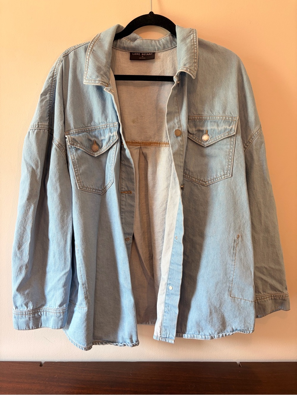 Lane Bryant Light Blue Oversized Denim Jacket Size 20